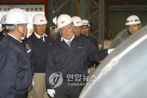 정몽구 회장, 2005년 INI스틸  당진공장 방문