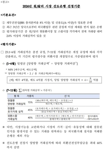외환당국, FX선도은행 7개로 늘렸다…국민은행 추가 선정_이규선