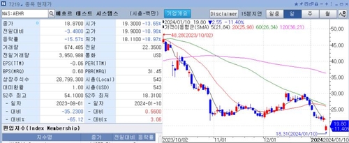 에흐르 테스트, 전기차 시장 둔화에 매출 전망 하향…주가 10%↓_윤영숙