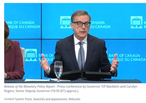 캐나다銀 총재 "인플레 지속성 우려…금리인하 논의 아직 이르다'_정선영