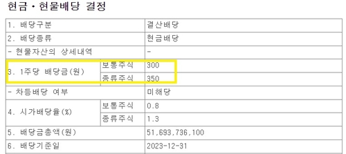 배당정책 손질한 한화솔루션, 하한 '300원' 설정_유수진