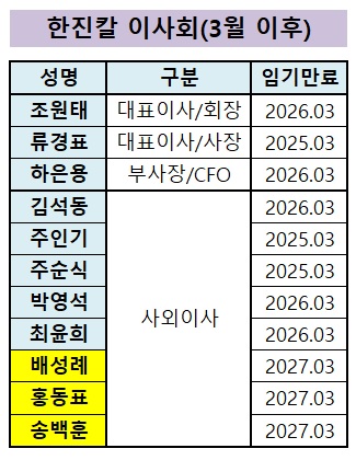 [기업 이모저모] 한진칼의 '이사회 다이어트' 정체기_유수진