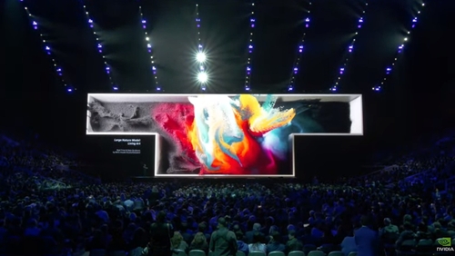 젠슨 황 CEO의 기조연설이 시작되기 전의 무대 모습.