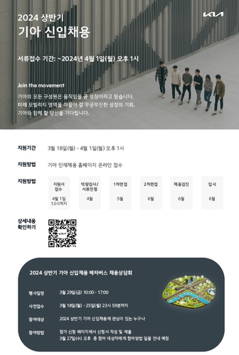 기아, 12개 부문서 상반기 대졸 신입사원 채용_이윤구