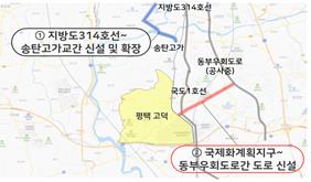평택 고덕지구 집중투자사업 노선도