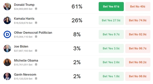 출처: 폴리마켓 홈페이지 캡처.