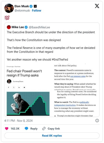 [뉴욕은 지금] 연준까지 건드리는 머스크와 '#EndTheFed'_진정호
