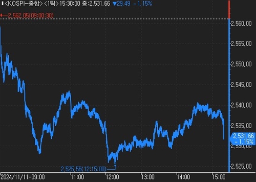 트럼프 트레이드 지속에 코스피 1.1% 하락…반도체 하락 vs 가상자산주 상승_한상민