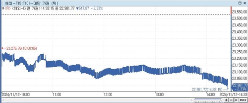 [대만증시-마감] 트럼프 관세 위협에 2.33%↓_이지윤