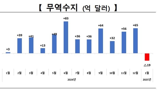 월별 무역수지 추이