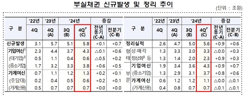 작년 4분기 은행 신규 부실채권 5.8조원…부실채권비율 0.53%_윤슬기
