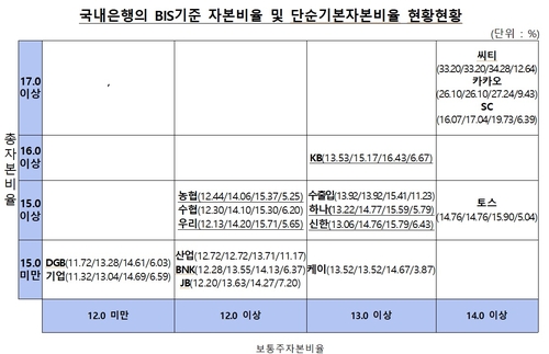 국내 은행권, 환율 상승에 위험가중자산 증가로 BIS비율 하락_윤슬기