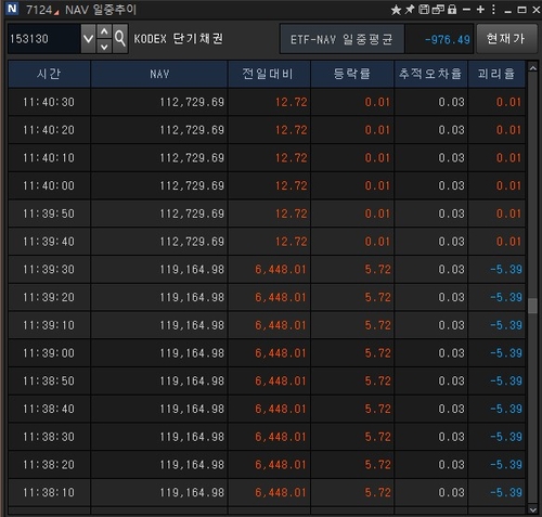 장중 괴리율 추이
