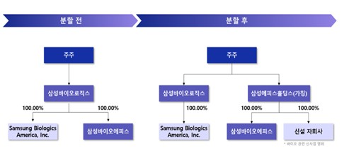 삼성바이오로직스 분할 전후 지배구조