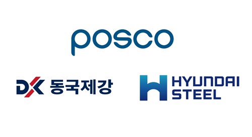 동국제강, 포스코, 현대제철 로고