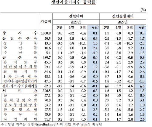 생산자물가, 석 달 만에 반등…농축산물 상승에 6월 0.1%↑_손지현