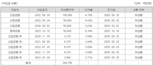 향후 상환 예정인 HD현대 차입금 목록