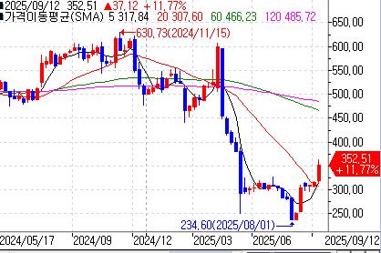 유나이티드헬스그룹의 주봉 차트 