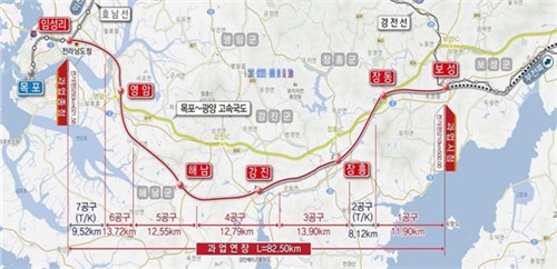 목포보성선 철도 82.5㎞, 27일 개통_한종화