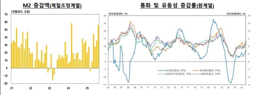 8월 통화량 3년여만 최대폭 증가…주식·채권 자금 유입 확대_오진우