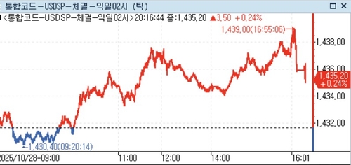 달러-원, 야간 연장거래에서 1,430원대…한미 정상회담 경계_정선영