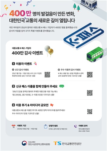 K패스 이용자 400만명 넘었다…출시 17개월만_주동일