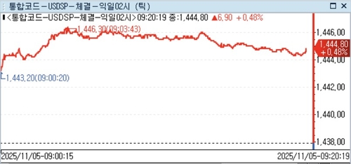 [서환] 달러-원, 코스피 급락에 1,440원대 안착…4월 11일 이후 최고_정선영