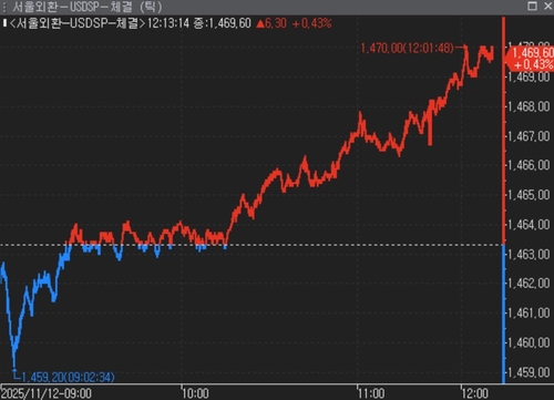 달러-원, 장중 1,470원 터치…4월 9일 이후 최고(상보)_김지연
