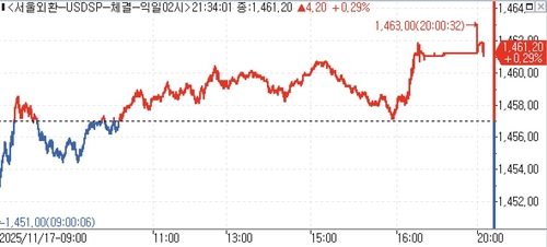 달러-원, 뉴욕장서 1,460원 초반대 거래_윤정원