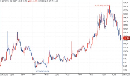 올해 비씨엔씨 주가 추이