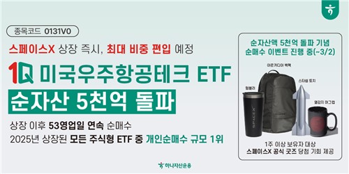 '1Q 우주항공테크' ETF 작년 개인 순매수 1위…"스페이스X 편입 대기"_노요빈