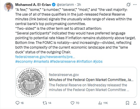 엘-에리언 "FOMC, 점점 더 분열된 모습 보이고 있어"_김지연