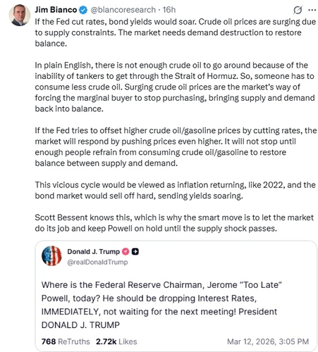 짐 비앙코 "연준, 원유 공급충격 지나갈 때까지 금리 유지해야"_김지연