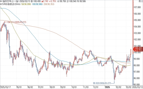 달러인덱스 일간 차트.