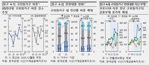 한은 "빚 갚기 어려운 고위험가계, 1년새 16만가구↑…청년층 비중 확대"_정선미