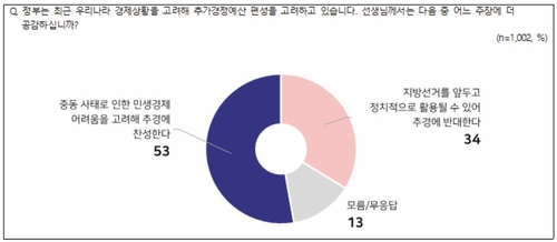 추경 '찬성' 53%·'반대' 34%…차량 5부제 민간 확대 '찬성' 59%[NBS]_온다예