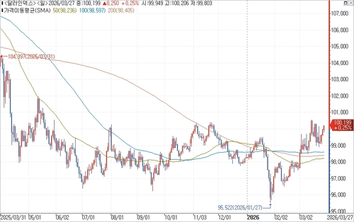 달러인덱스 일간 차트.