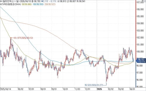 달러인덱스 일간 차트.