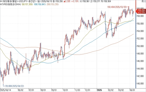 달러-엔 환율 일간 차트.