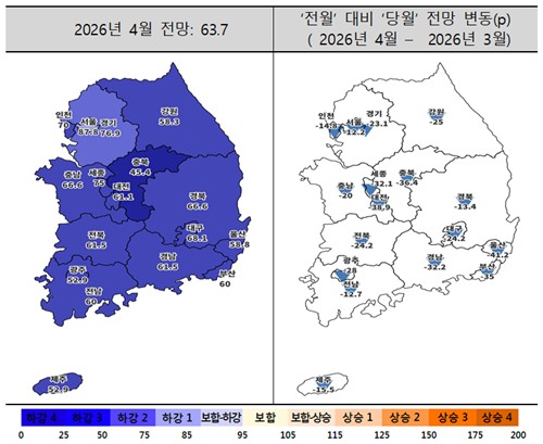 4월 주택사업 전망 급락…수도권도 하강 국면 진입_한이임