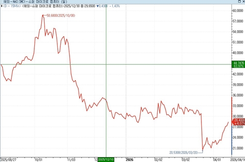 작년 1월 이후 슈퍼마이크로 주가 추이