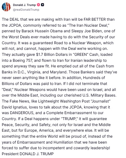 트럼프 "우리가 이란과 체결할 합의는 오바마 것보다 훨씬 나을 것"_최진우