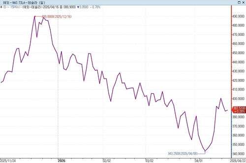 테슬라 주가 추이