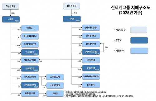 지난해말 기준 신세계그룹 지분구조
