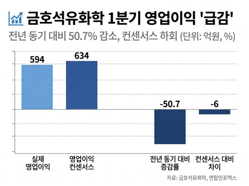 금호석화, 1Q 영업익 전년비 절반…이란 전쟁발 원가 부담에 '삐걱'(종합)_이재헌