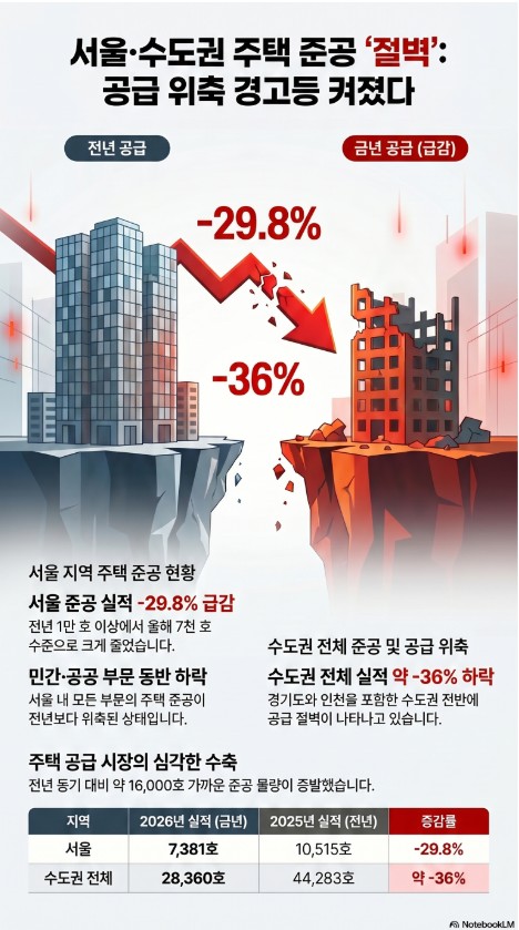 올해 1분기 누적 서울 수도권 주택준공실적