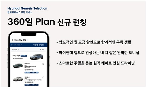 현대자동차, 풀옵션급 전기차 구독 서비스 '360일 플랜' 출시_주동일