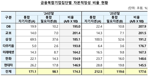 증시 활황에 금융그룹 자본 비율 개선…한화·현대차는 하락_허동규