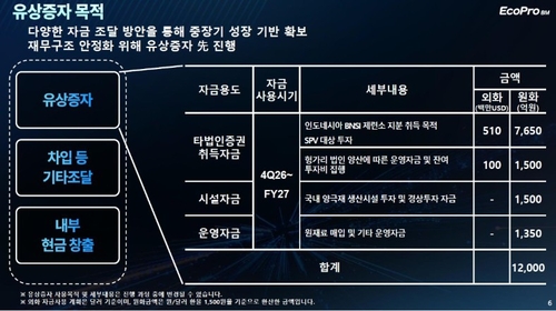 재무부담 비엠이 다 떠안나…에코프로비엠 1.2조 증자에 시장 냉랭_이규선