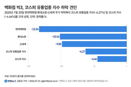 백화점 빅3 운영하는 유통회사 주가 급락